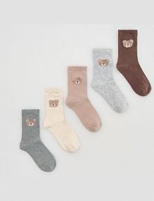 Długie skarpetki 5 pack Reserved białe damskie 603FA-01X