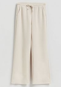 Spodnie long leg Reserved beżowe damskie 621GA-08X