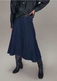 Jeansowa spódnica midi Reserved granatowa 641GT-59J
