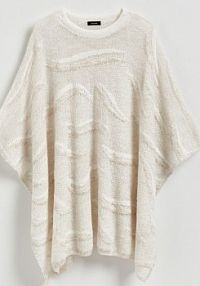 Ponczo z domieszką wełny Reserved białe 647FD-01X