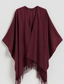 Poncho z frędzlami Reserved czerwone 650FD-53X