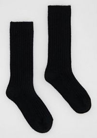 Wełniane skarpetki z dodatkiem kaszmiru Reserved czarne damskie 651FA-99X
