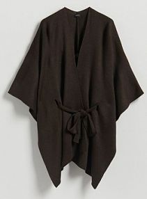 Ponczo z wiązaniem Reserved brązowe 665FD-89X