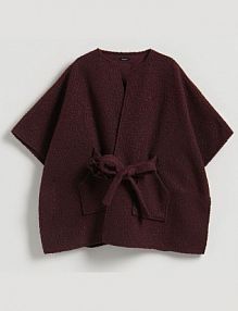 Ponczo z wiązaniem Reserved czerwone 666FD-53X