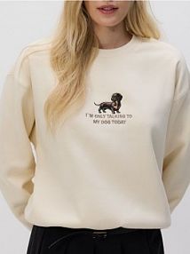 Bluza z ozdobnym haftem Reserved beżowa damska 676GA-02X