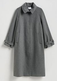 Płaszcz z dodatkiem wełny Reserved szary damski 684AY-90M