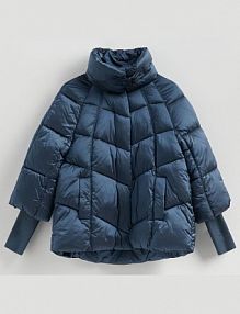 Pikowana kurtka z wysokim kołnierzem Reserved niebieska damska 687AY-55X