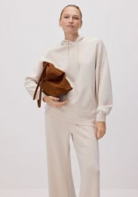 Gładka bluza z modalem Reserved beżowa damska 689GA-08X