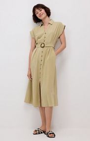 Sukienka z paskiem Reserved zielona 692HF-07X