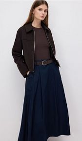 Spódnica midi z paskiem Reserved granatowa 697EH-59X