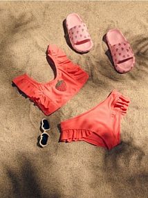 Dwuczęściowy strój kąpielowy z aplikacją Reserved czerwony 700EB-29X