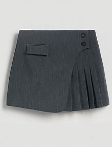 Spódnica mini z plisowaniem Reserved szara 700EH-90M