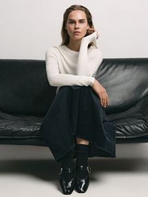 Sztruksowa spódnica maxi Reserved granatowa 701EH-59X