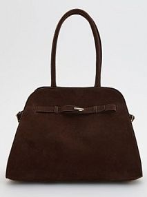 Torebka z imitacji zamszu Reserved brązowa 717FC-88X