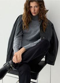 Sweter z wełny merino Reserved szary damski 717HG-85M