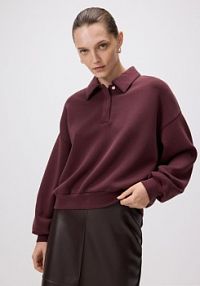 Bluza polo z modalem Reserved czerwona damska 722GA-83X