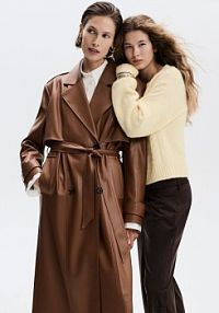 Trencz z imitacji skóry Reserved brązowy 734HD-82X