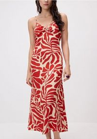 Wzorzysta sukienka Reserved czerwona 741II-33X