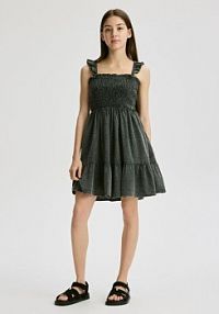 Strukturalna sukienka na ramiączkach Reserved szara 769DR-90X