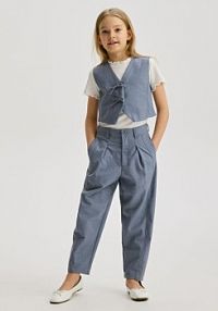 Eleganckie spodnie z wiskozą Reserved niebieskie damskie 803CY-50M