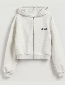 Rozpinana bluza z kapturem Reserved szara damska 831GA-09M