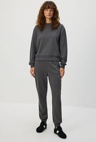 Spodnie dresowe jogger z bawełną Reserved szare damskie 8512B-90X