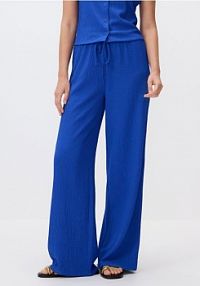 Szerokie spodnie Reserved niebieskie damskie 912GX-47X