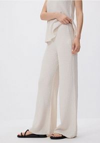 Strukturalne spodnie Reserved białe damskie 9275B-01X
