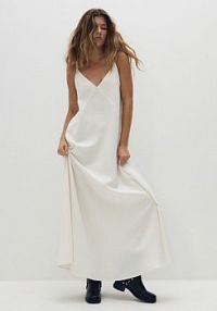 Jeansowa sukienka maxi Reserved biała 9280H-00J