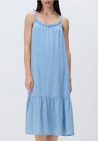 Sukienka z dodatkiem lnu Reserved niebieska 9281H-05J