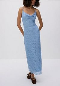 Koronkowa sukienka maxi Reserved niebieska 930GA-05X