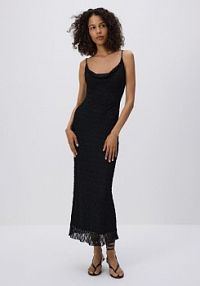 Koronkowa sukienka maxi Reserved czarna 930GA-99X