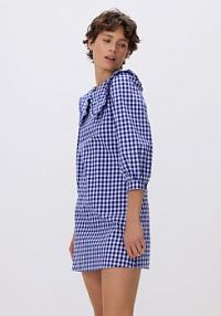 Sukienka z ozdobnym kołnierzem Reserved niebieska 946IL-55X