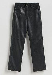 Spodnie z owczej skóry Reserved czarna 951HU-99X