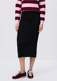 Spódnica midi z wiskozą Reserved czarna 987GA-99X