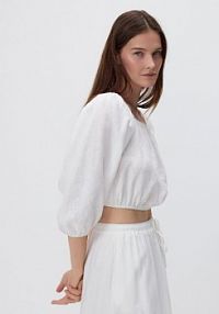 Lniana bluzka Reserved biała damska SU340-00X
