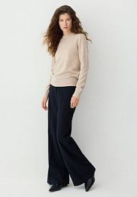 Wełniany sweter z dodatkiem kaszmiru Reserved beżowy damski TE802-08X