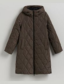 Pikowany płaszcz Reserved szary damski TS859-86X