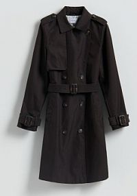 Dwurzędowy trencz z paskiem Reserved brązowy TS892-89X