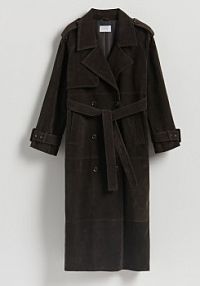 Trencz z imitacji zamszu Reserved brązowy UA742-89X