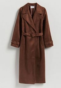 Trencz z imitacji zamszu Reserved brązowy VZ738-88X