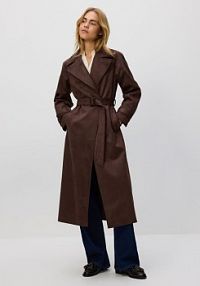 Trencz z imitacji zamszu Reserved brązowy VZ738-89X