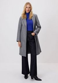 Flauszowy płaszcz Reserved szary damski VZ740-85M