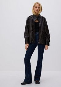 Skórzana kurtka Reserved brązowa damska WM899-89X