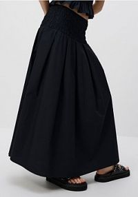 Bawełniana spódnica midi Reserved czarna WW202-99X