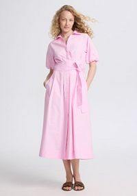 Sukienka midi z wiązaniem Reserved różowa WW255-30X