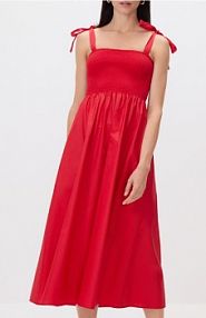 Sukienka midi z wiązaniami Reserved czerwona XO739-33X