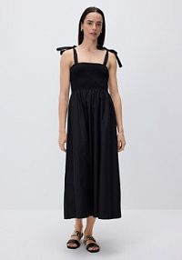 Sukienka midi z wiązaniami Reserved czarna XO739-99X