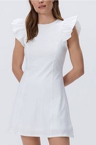 Sukienka mini z falbanami Reserved biała XO744-00X