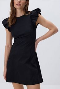 Sukienka mini z falbanami Reserved czarna XO744-99X